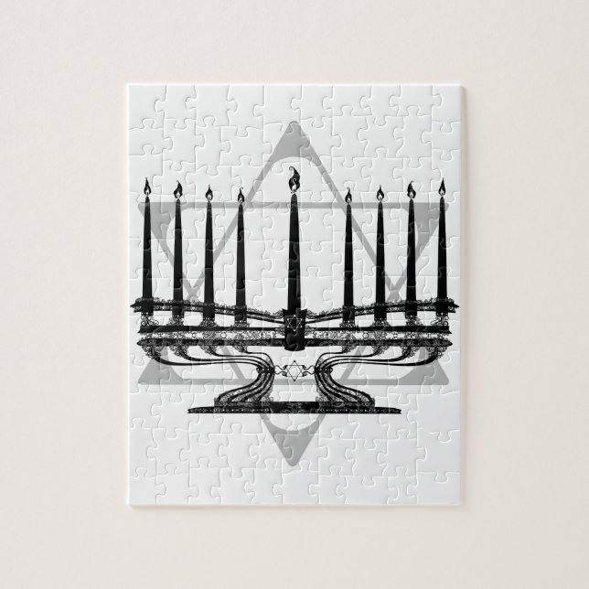 Quebra-cabeça Menorah e estrela (Vertical)