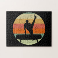 Mens Gymnastics Masculino em Pommel Horse Sunset