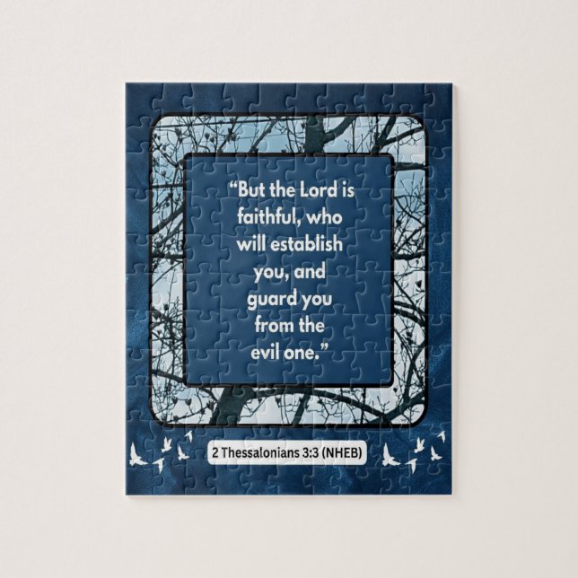 Quebra-cabeça Mensagem de Fé - Verso Bíblia - 2 Tessalonianos 3: (Vertical)