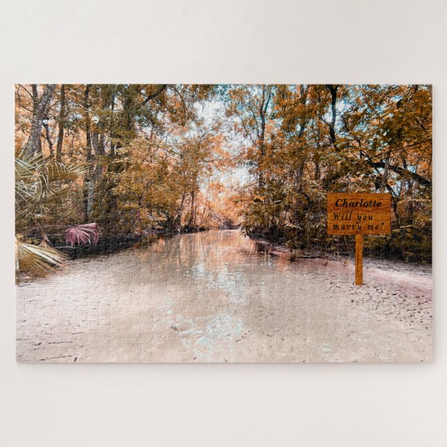 Quebra-cabeça Mensagem oculta Sunrise Stream Casado Me (Horizontal)