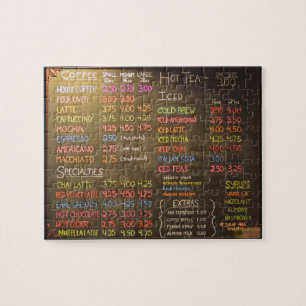 Quebra-cabeça Menu da cafetaria - 8x10 - 110 PCes