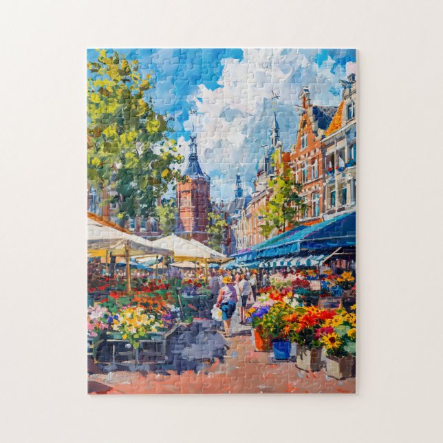 Quebra-cabeça Mercado de Flores com Fantasia de Dor de Edifícios (Vertical)