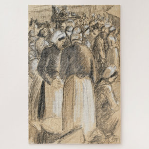 Quebra-cabeça Mercado de Gisores por Camille Pissarro