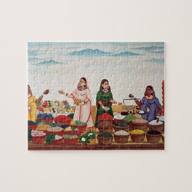 Quebra-cabeça Mercado do vegetal e da especiaria em Benares, (Horizontal)