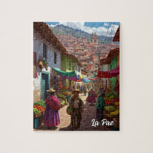 Quebra-cabeça Mercado em La Paz Bolivia Viagem