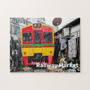 Quebra-cabeça Mercado Ferroviário - Mae Klong Vintage - Tailândi