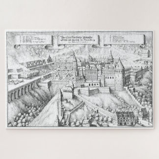 Quebra-cabeça MERIAN: Castelo de Heidelberg e jardins reais 1620