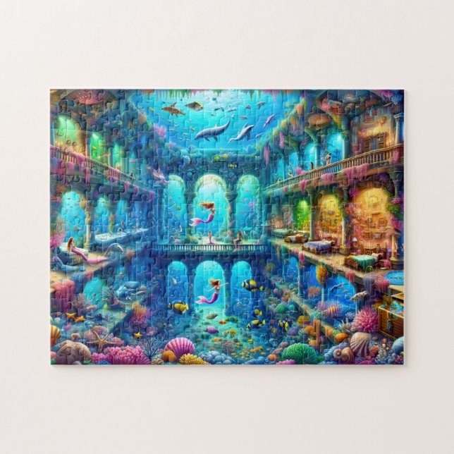 Quebra-cabeça Mermaid Castle Enchanting Underwater Kingdom (Horizontal)