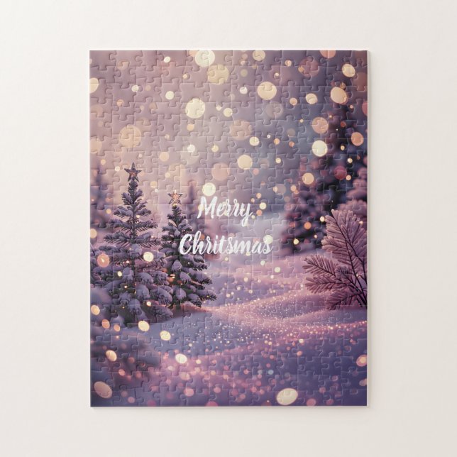 Quebra-cabeça Merry Christmas Puzzle -Customizable Text  (Vertical)