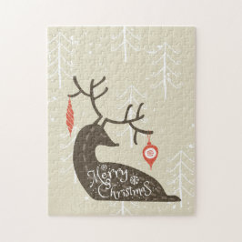 Quebra-cabeça Merry Christmas Reindeer Cozy