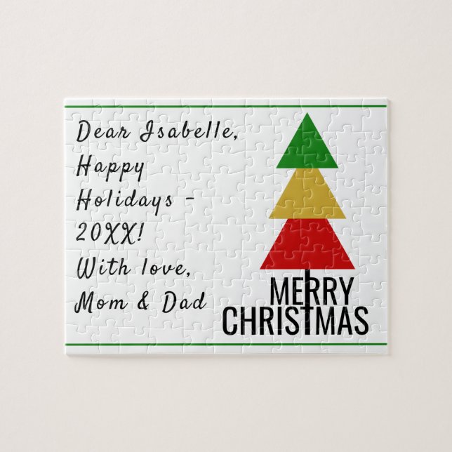 QUEBRA-CABEÇA MERRY XMAS TREE TRIANGLE FORMA NATAL DE NATAL (Horizontal)