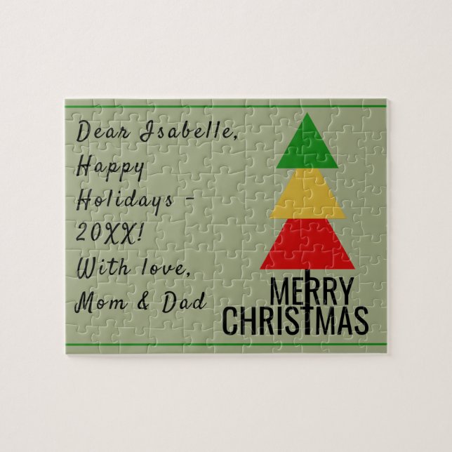 QUEBRA-CABEÇA MERRY XMAS TREE TRIANGLE FORMA NATAL DE NATAL (Horizontal)