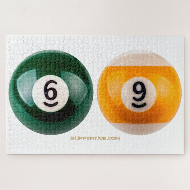 Quebra-cabeça Mesa de piscina 69 do SlipperyJoe, duas bolas de b (Horizontal)