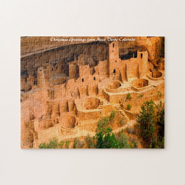 Quebra-cabeça Mesa Verde Colorado . Saudações de Natal (Horizontal)
