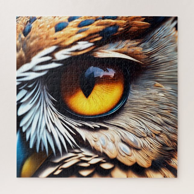 Quebra-cabeça Mesmerizing Owl Eye - Vivid Wildlife Detail (Vertical)