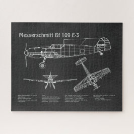 Quebra-cabeça Messerschmitt Bf 109 - Airplane Blueprint PD