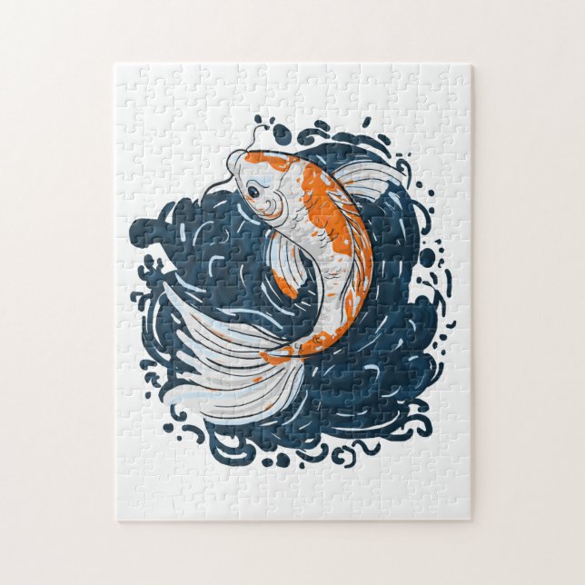 Quebra-cabeça Mestre de flexão de água de Koi Fish (Vertical)