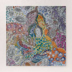 Quebra-cabeça Meu País por Jessie Bird - artista aborígene 