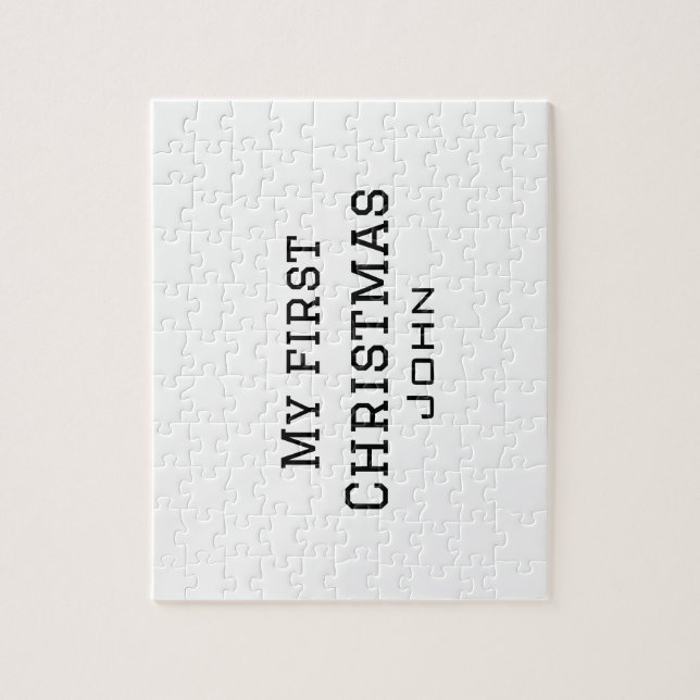 Quebra-cabeça Meu primeiro Natal adiciona nome masculino masculi (Vertical)