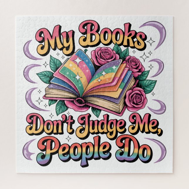 Quebra-cabeça Meus livros não me julgam... (Vertical)