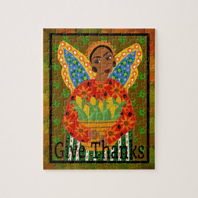 Quebra-cabeça Mexicano Art Angel Ação de Graças 110 pc Quebra-Ca (Vertical)