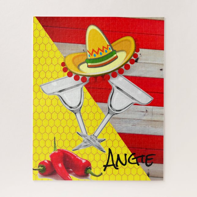 Quebra-cabeça Mexicanos Bebem Pimentões Quentes (Vertical)