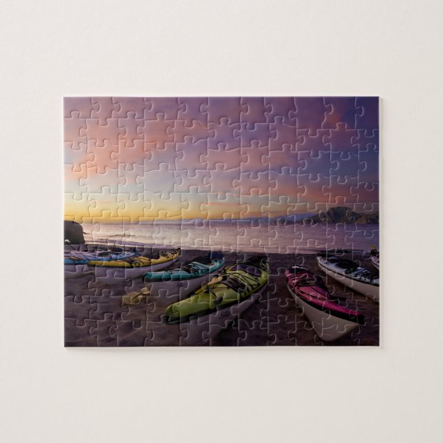 Quebra-cabeça México, Baja, Mar de Cortez. Caiaques do mar e (Horizontal)