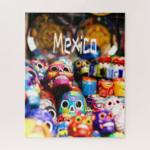Quebra-cabeça México Crânios coloridos brilhantes