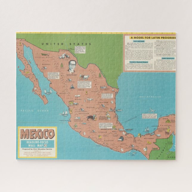 Quebra-cabeça México - Mapa do Muro em Foco (Horizontal)