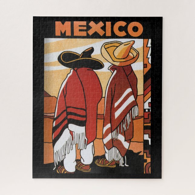 Quebra-cabeça México ~ Poster de viagens Mexicanos Zarapes (Vertical)