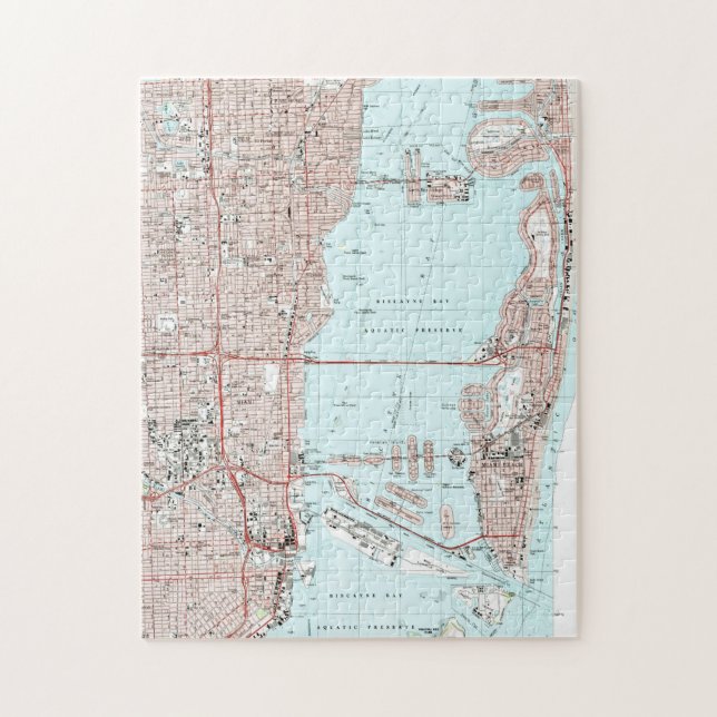 Quebra-cabeça Miami Florida Mapa (1994) (Vertical)