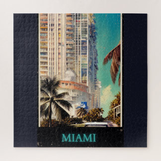 Quebra-cabeça Miami vintage poster