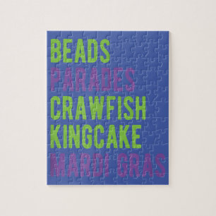 Quebra-cabeça Miçangas Paradas Crawfish Kingcake Mardi Gras