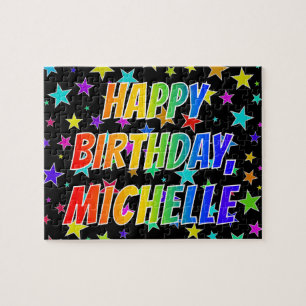 Quebra-cabeça "MICHELLE" First Name, Fun "HAPPY BIRTHDAY"