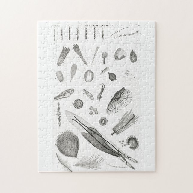 Quebra-cabeça Microbiologia Ciência B&W Magnificação Microscópic (Vertical)