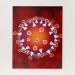 Quebra-cabeça Microscópico Covid Virus Science Modern Custom<br><div class="desc">Quebra-cabeça de quebra-cabeça Personalizado Vermelho do Vírus do Microscópio</div>
