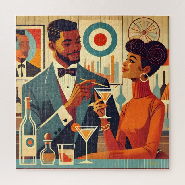 Quebra-cabeça Mid Century Cocktail Party Couples - Soirée Hosts (Vertical)