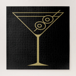 Quebra-cabeça Mid Century Modern Gold 2 Azeitona Martini