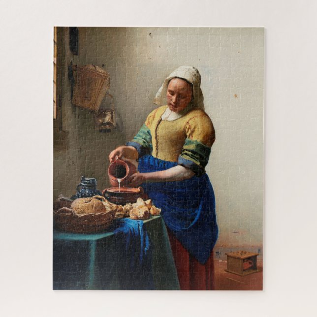 Quebra-cabeça Milkmaid Kitchen Maid por Johannes Vermeer (Vertical)