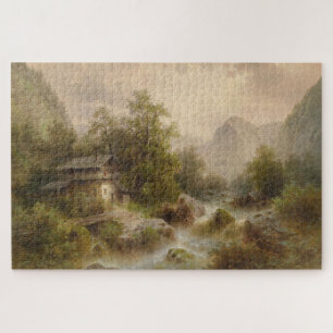 Quebra-cabeça Mill on a Mountain Stream (por Albert Rieger)