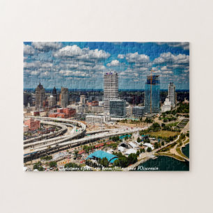 Quebra-cabeça Milwaukee Wisconsin.Saudação de Natal Puzzle