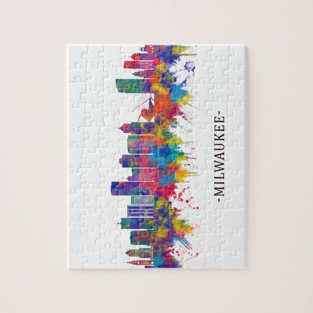 Quebra-cabeça Milwaukee Wisconsin Skyline (Vertical)