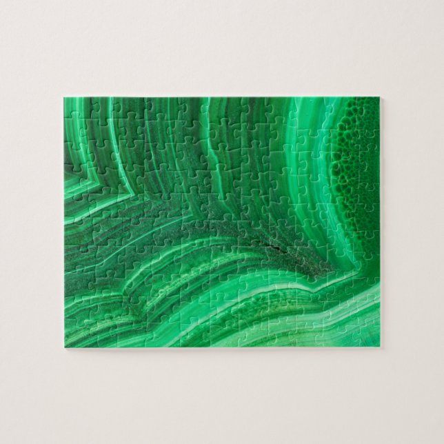Quebra-cabeça Mineral de Malaquita verde brilhante (Horizontal)