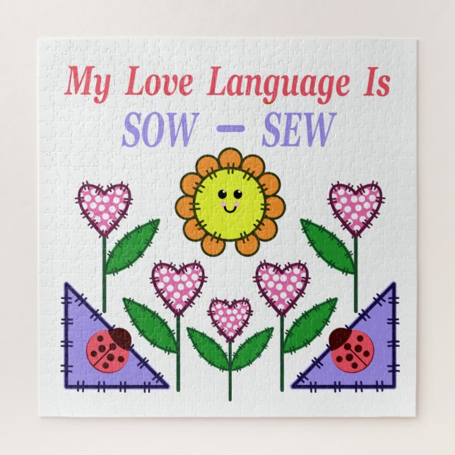 Quebra-cabeça Minha Linguagem De Amor É Sow - Sew (Vertical)