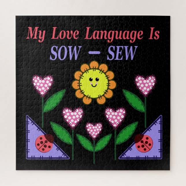 Quebra-cabeça Minha Linguagem De Amor É Sow - Sew (Vertical)