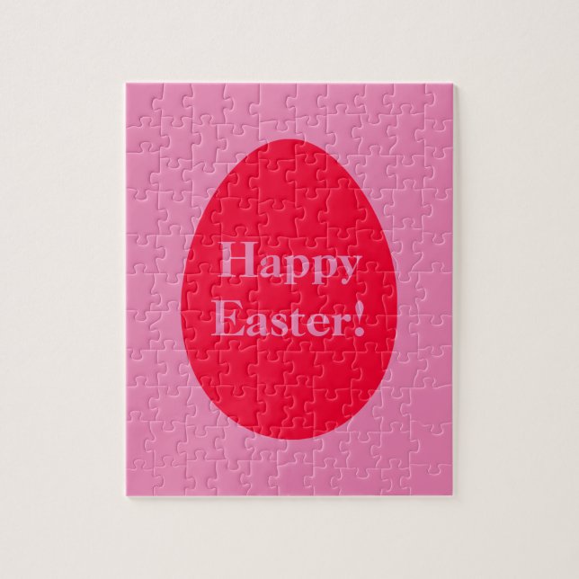 Quebra-cabeça mínima de Páscoa vermelha e rosa (Vertical)