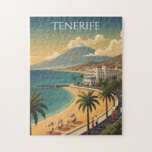 Quebra-cabeça Minimalista Tenerife Ilhas Canárias Viagem Vintage