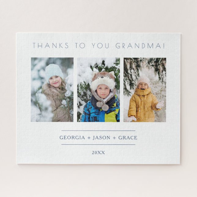 Quebra-cabeça Mínimo 3 Fotos Collage Keepsasaokfor Family (Horizontal)