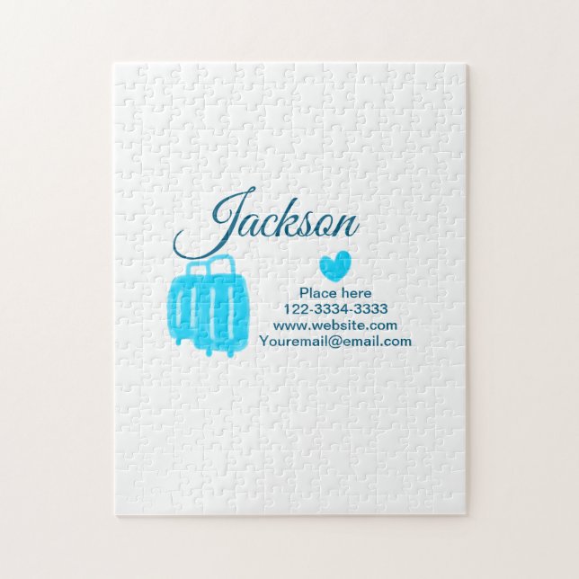 Quebra-cabeça Mínimo simples adicione seu nome texto localidade  (Vertical)