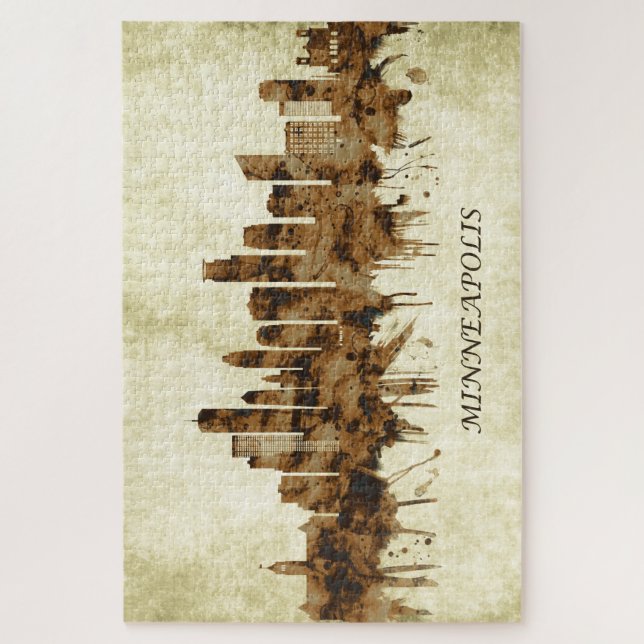 Quebra-cabeça Minneapolis Minnesota Cityscape (Vertical)
